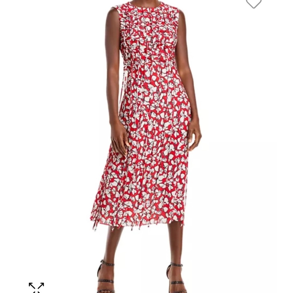 Floral‎ Red Sleeveless Dress